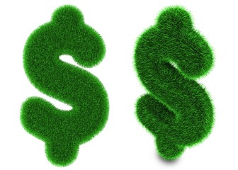 Image showing US dollar symbol made of grass