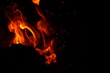 Image showing fire flame on black background