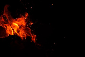 Image showing fire flame on black background