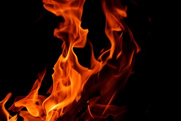 Image showing fire flame on black background