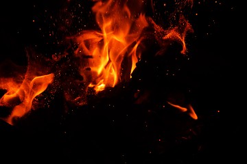 Image showing fire flame on black background