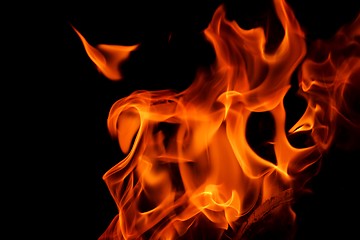 Image showing fire flame on black background