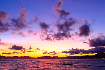 Image showing Seascape with sunset
