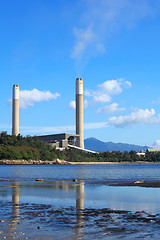 Image showing Coal plant and sea