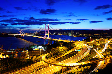 Image showing Suspension bridge in Hong Kong