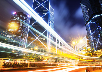 Image showing Traffic trail in Hong Kong