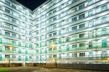 Image showing Public housing in Hong Kong at night