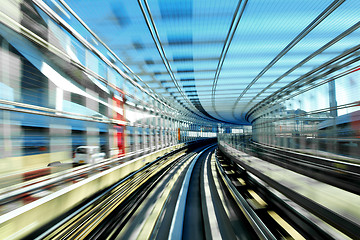 Image showing Fast train moving in day time