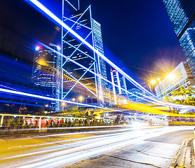 Image showing Hong Kong traffic trail