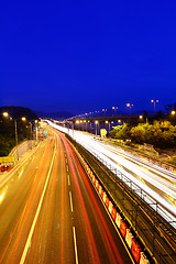 Image showing Traffic trail on highway