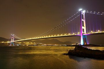 Image showing Bridge in Hong Kong at night