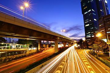 Image showing Highway in city at night