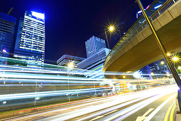 Image showing Traffic trail in city at night