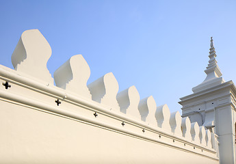 Image showing White wall with thai design 