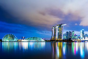 Image showing Singapore cityscape at night