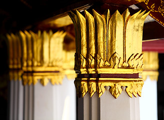 Image showing Golden pillar in Thailand temple