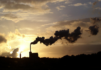 Image showing Belching smoke - Industrial chimneys