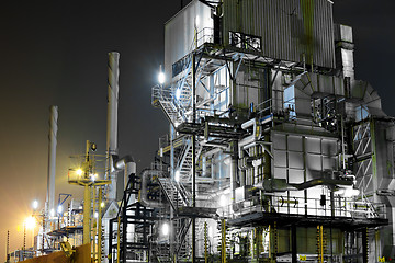 Image showing Industrial complex at night
