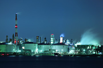 Image showing Industrial plant at night