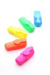 Image showing Colourful fluorescent highlighter