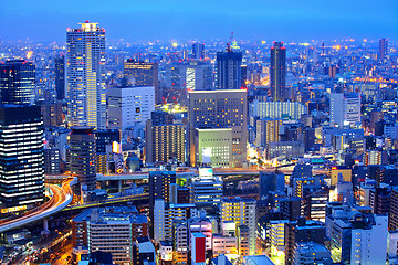 Image showing Osaka cityscape at night