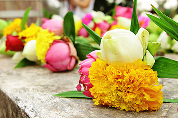 Image showing Lotus flower for worship in Thailand temple