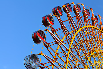 Image showing Colourful rainbow ferris wheel