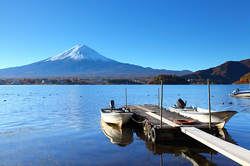 Image showing Mountain Fuji and jetty