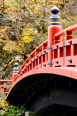 Image showing Red bridge in Nikko