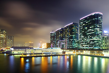 Image showing Kowloon side in Hong Kong at night