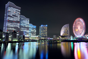 Image showing Yokohama in Japan at night