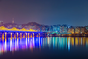 Image showing Han river in Seoul city at night