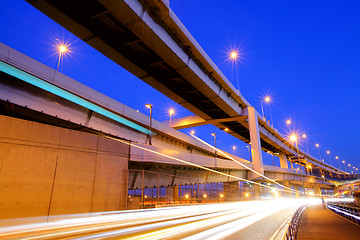 Image showing Highway with traffic light