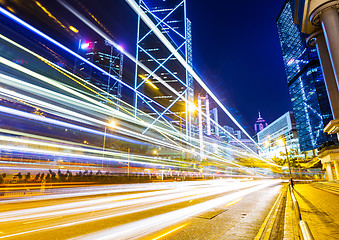 Image showing Hong Kong and traffic trail