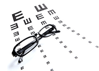 Image showing Eye chart and glasses