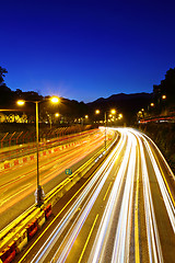 Image showing Urban highway at night