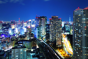 Image showing Tokyo cityscape at night