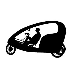 Image showing Silhouette of a cyclist male.  vector illustration.