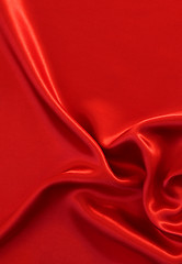 Image showing Smooth red silk as background 