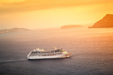 Image showing cruising ship sunset