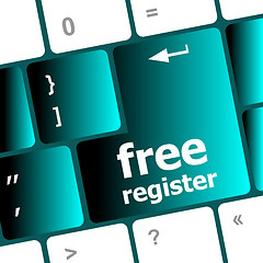 Image showing free register computer keyboard key showing internet concept