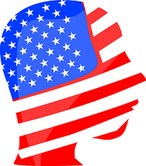 Image showing abstract head on united states flag