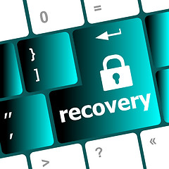 Image showing recovery text on the keyboard key