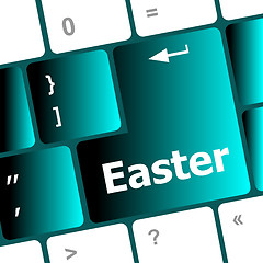 Image showing Easter text button on keyboard keys