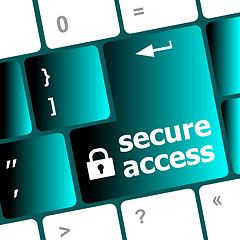 Image showing secure access, close up view on conceptual keyboard, Security key