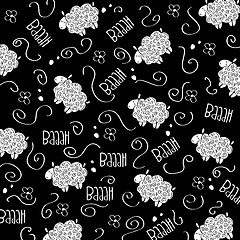 Image showing Cute seamless pattern with sheeps