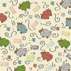 Image showing Cute seamless pattern with sheeps