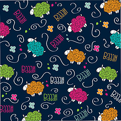 Image showing Cute seamless pattern with sheeps