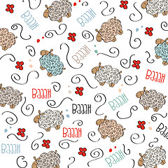 Image showing Cute seamless pattern with sheeps