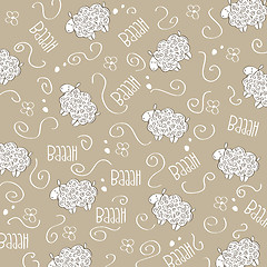 Image showing Cute seamless pattern with sheeps